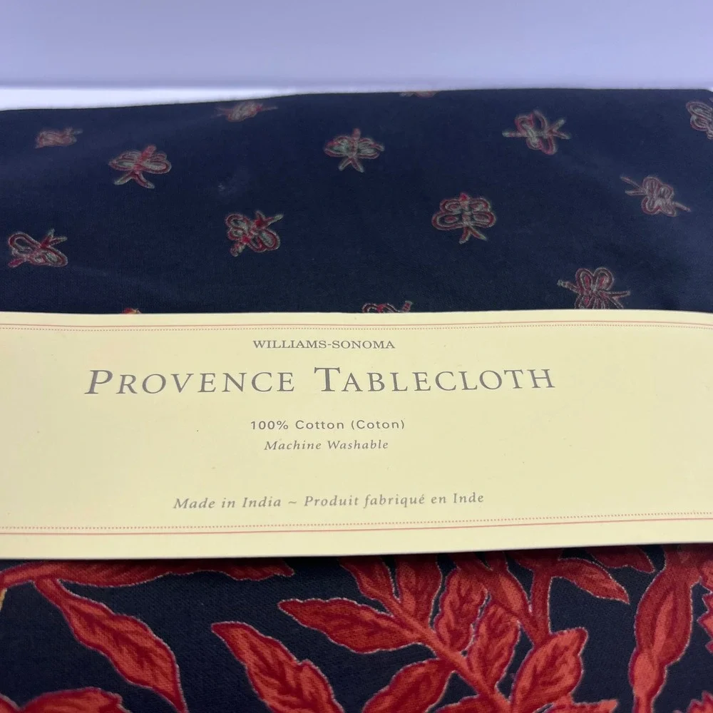 Williams Sonoma Provence Fall Tablecloth 70 Round Cotton Floral French Country